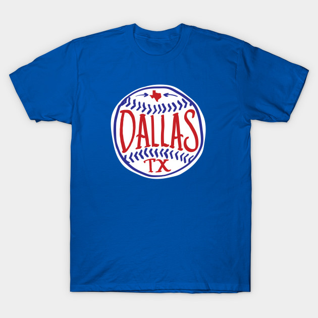 Dallas Texas Hand Drawn Typography Baseball T-Shirt